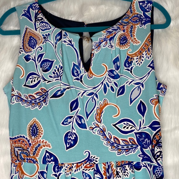 Enfocus Studio Blue Design Midi Dress Women’s 10 - Picture 2 of 8